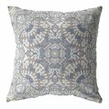 Palacedesigns 18 in. Boho Ornate Indoor & Outdoor Zippered Throw Pillow Yellow & Gray PA3095560